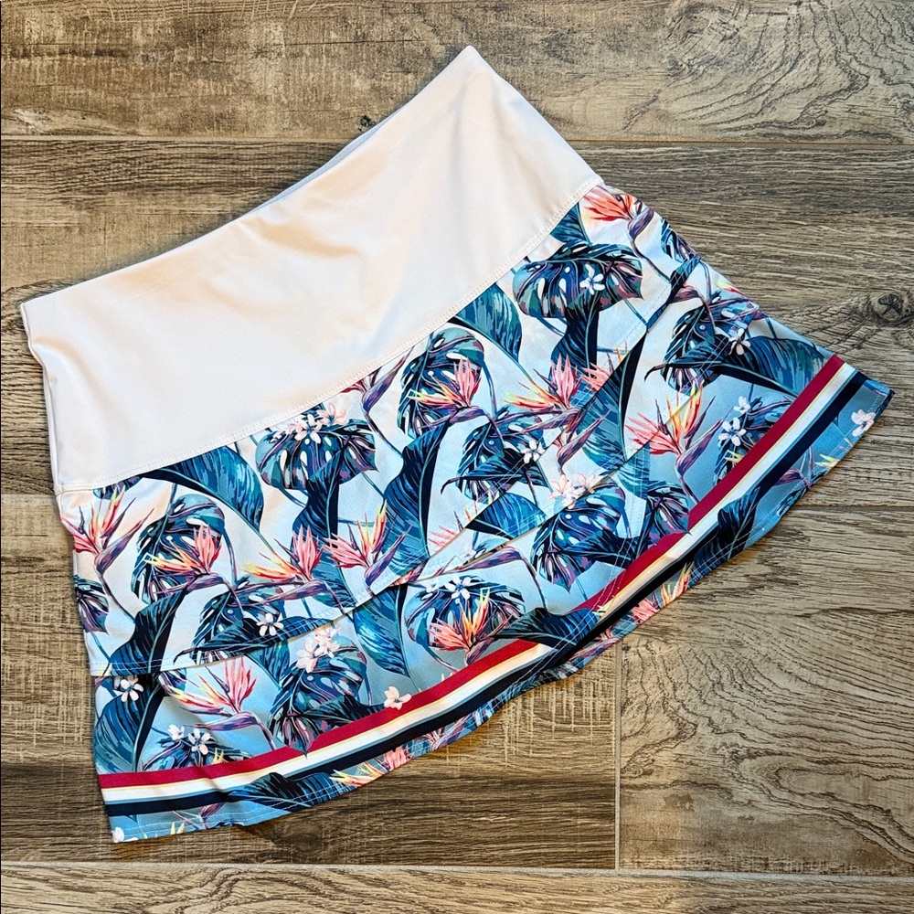 Lucky in Love Tropical Print Mini Skirt